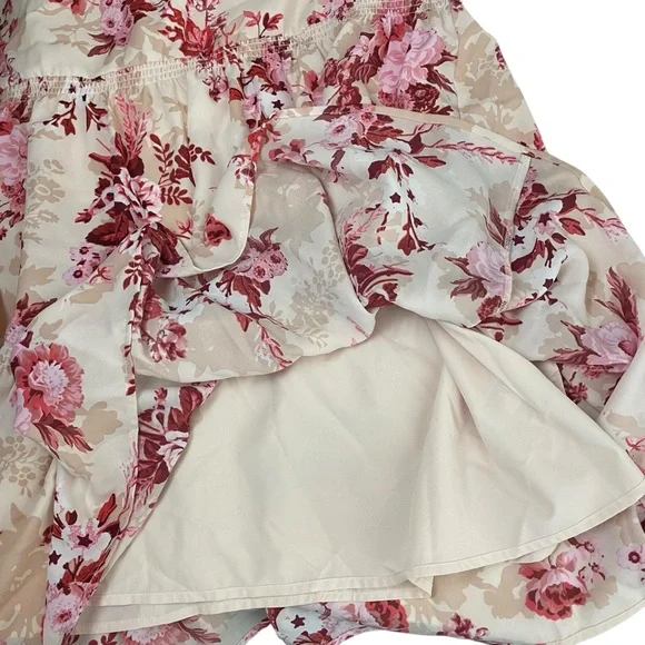 Floral Print Ruffle Sleeve Dress - Picture 12 of 13